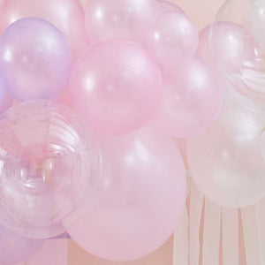 Balloon Arch Backdrop & Streamers Pastel Pack of 59