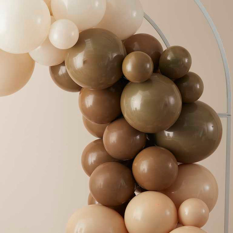 Balloon Arch Taupe Brown & Peach Pack of 73