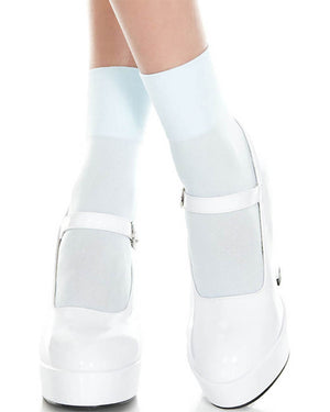 Baby Blue Opaque Top Ankle Socks