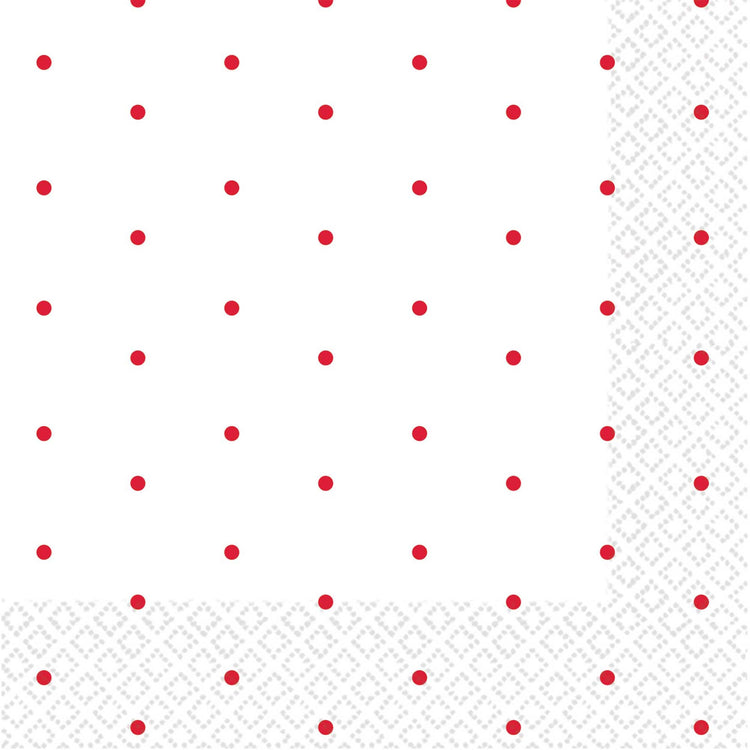Apple Red Dots 2ply Beverage Napkins Pack of 16