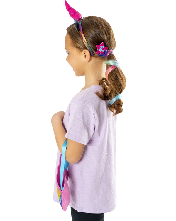 Barbie Unicorn Handbag Faux Hair Comb Headband Set