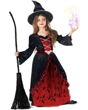 Bat Witch Red Girls Costume