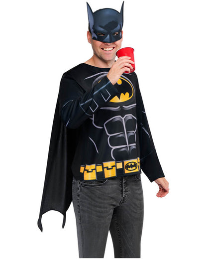 Batman Adult Shirt Cape and Mask Set