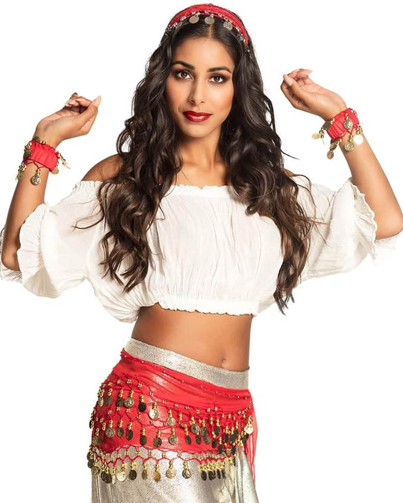 Belly Dancer Headband Belt and Bracelets Set
