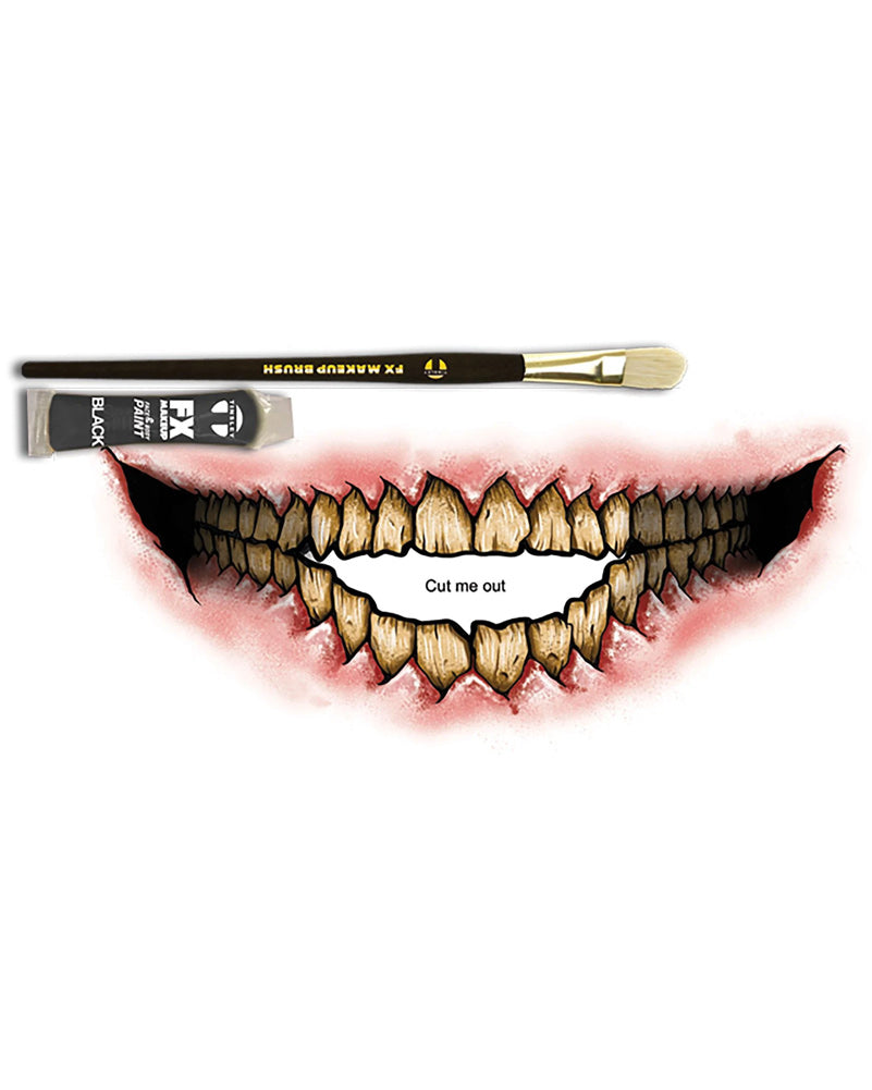 Big Mouth Evil Grin Tattoo Set