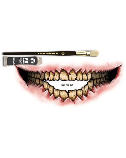 Big Mouth Evil Grin Tattoo Set