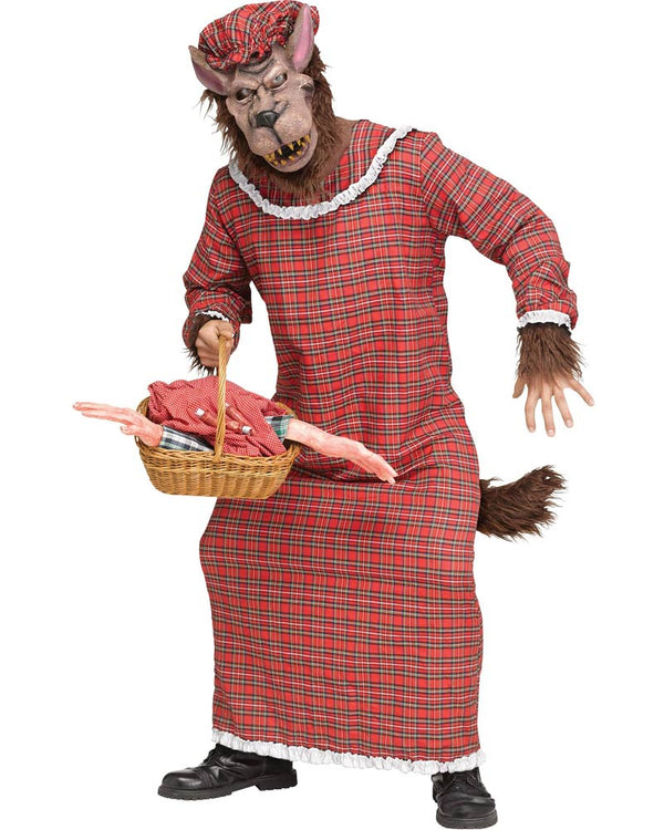 Big Teeth Granny Wolf Mens Costume