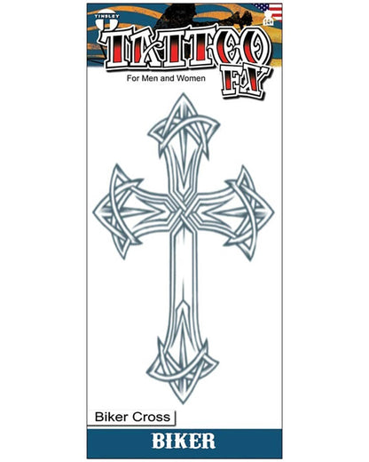 Biker Cross Temporary Tattoo