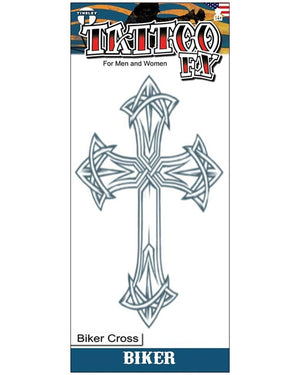 Biker Cross Temporary Tattoo
