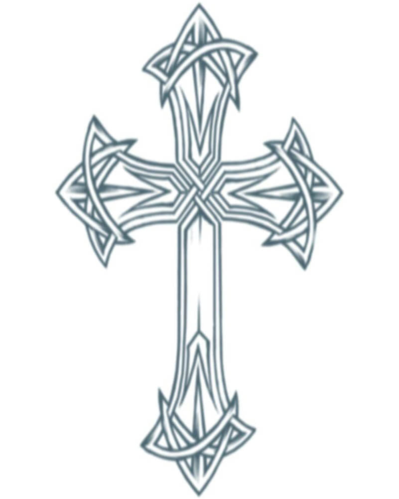 Biker Cross Temporary Tattoo