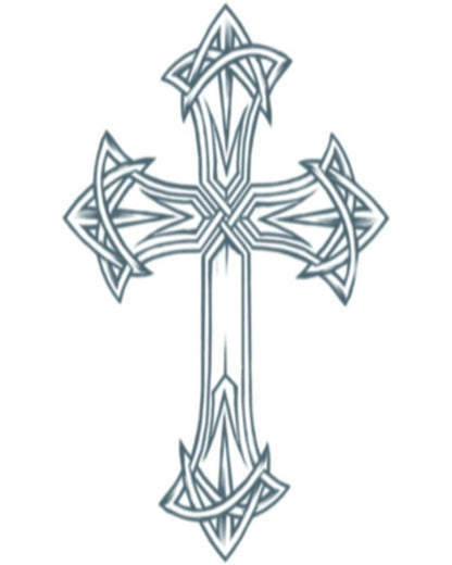 Biker Cross Temporary Tattoo