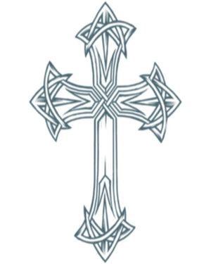 Biker Cross Temporary Tattoo