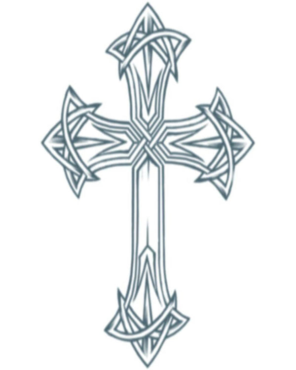 Biker Cross Temporary Tattoo