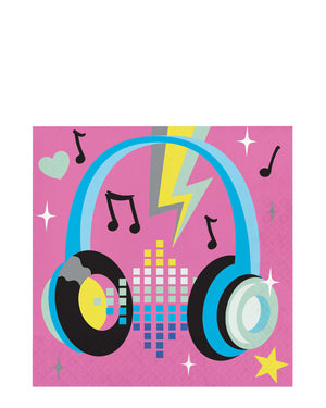 Birthday Beats Lunch Napkins Pack of 16