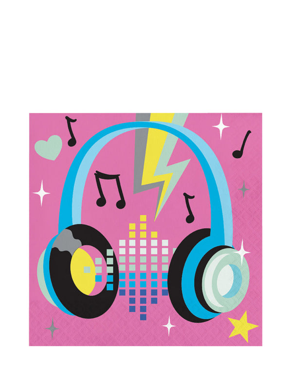 Birthday Beats Lunch Napkins Pack of 16