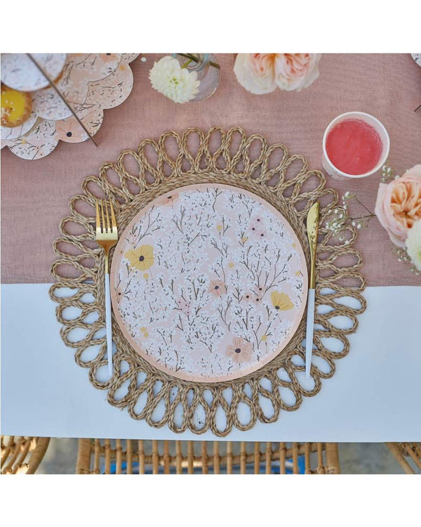 Birthday Bloom Paper Plates Pack of 8