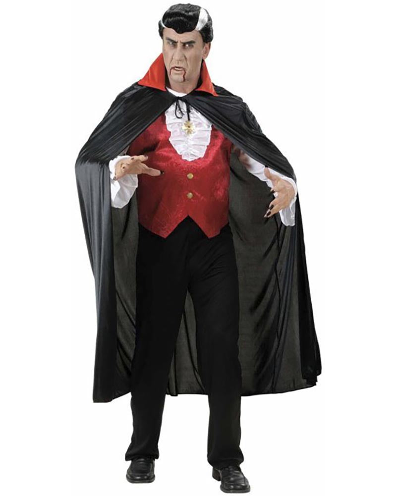 Black Adult Cape with Red Collar