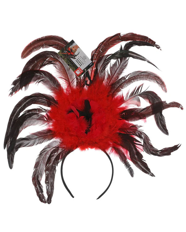 Black and Red Burlesque Headband