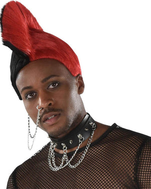 Black and Red Mohawk Wig