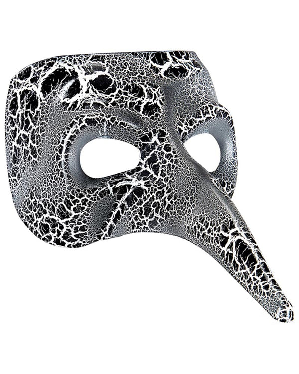 Black and White Long Nose Venetian Mask