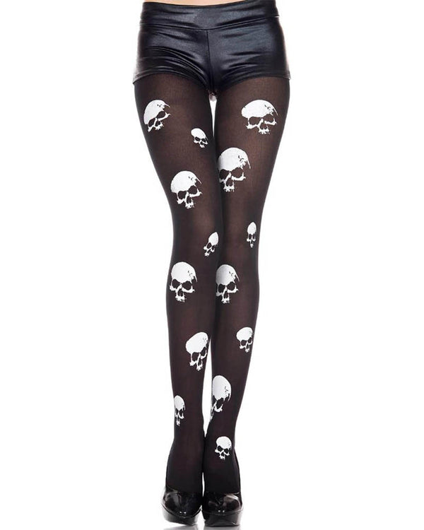 Black and White Skull Head Pantyhose