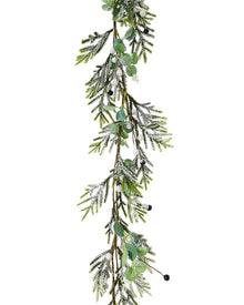 Black and White Snowy Berries Christmas Garland 150cm