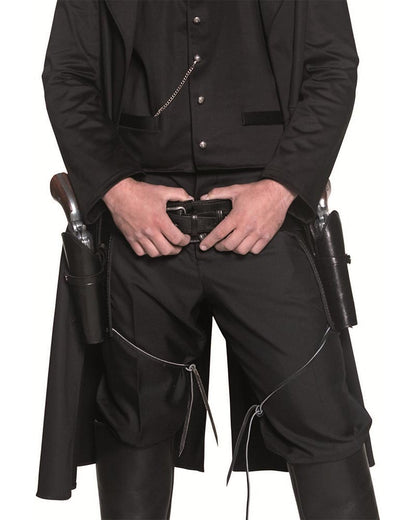 Black Authentic Western Belt and 2 Holsters