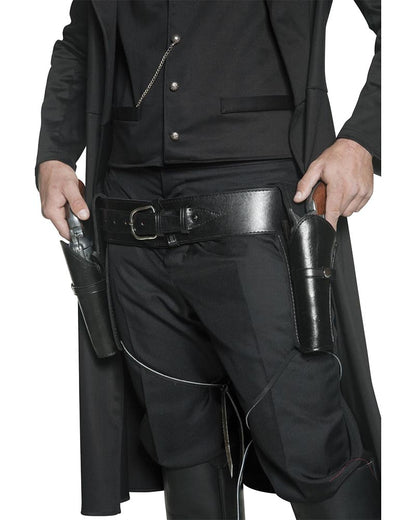 Black Authentic Western Belt and 2 Holsters