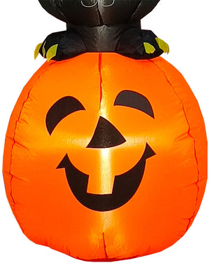 Black Cat On Pumpkin Lawn Inflatable 2.1m