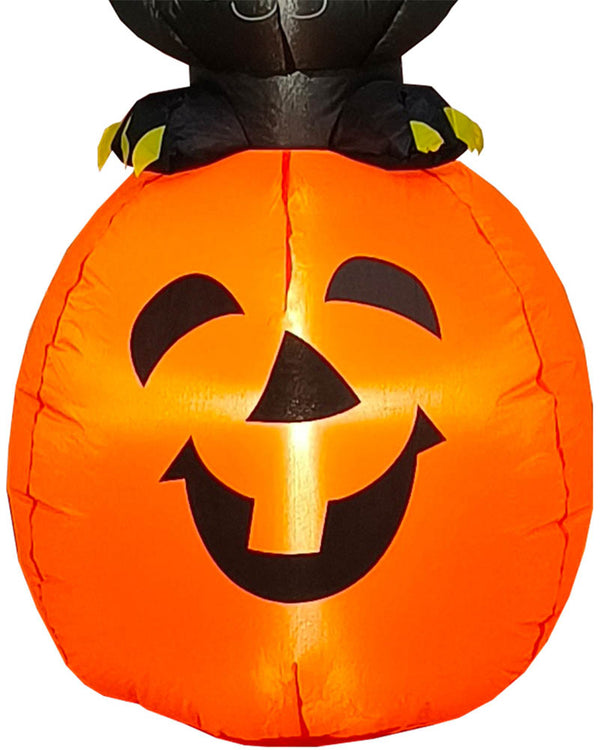 Black Cat On Pumpkin Lawn Inflatable 2.1m