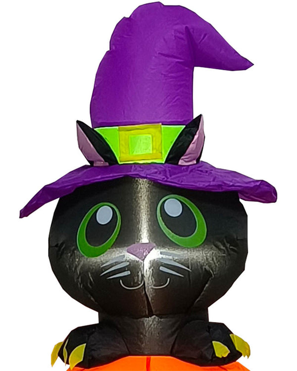 Black Cat On Pumpkin Lawn Inflatable 2.1m