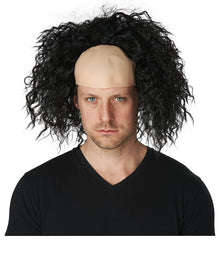Clown Pattern Baldness Curly Black Halloween Wig
