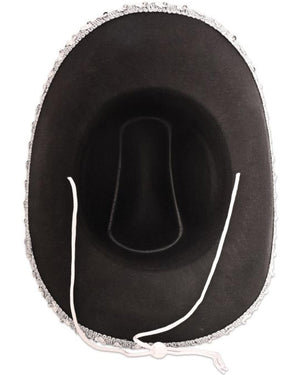 Black Felt Cowgirl with Gemstones Hat