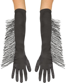 Black Fringe Gloves