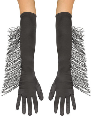 Black Fringe Gloves