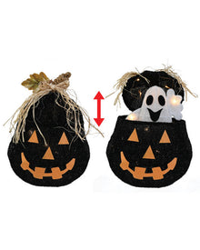 Black LED Pumpkin Pop Up Halloween Decoration 40cm