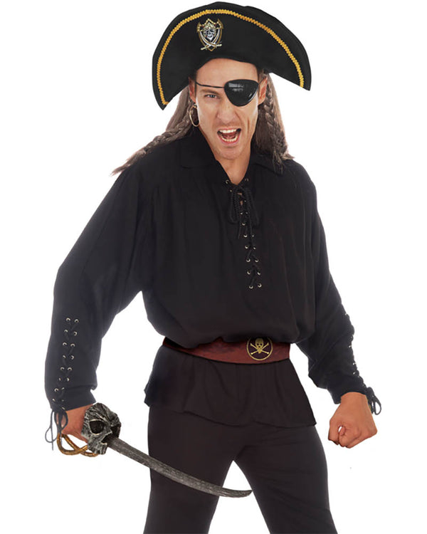 Black Pirate Plus Size Mens Shirt