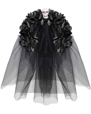 Black Roses Veil with Skull