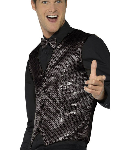 Black Sequin Waistcoat