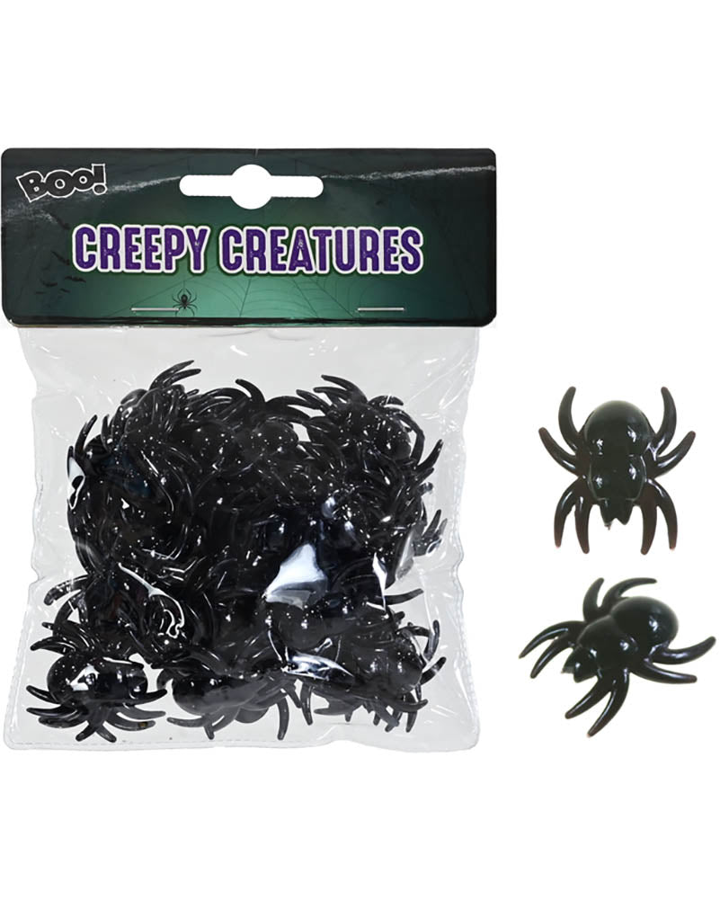 Black Spiders Pack of 50 For Halloween