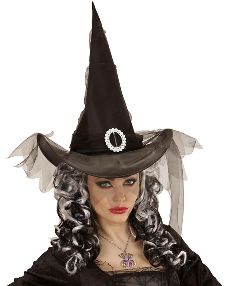 Black Witch Hat with Tulle