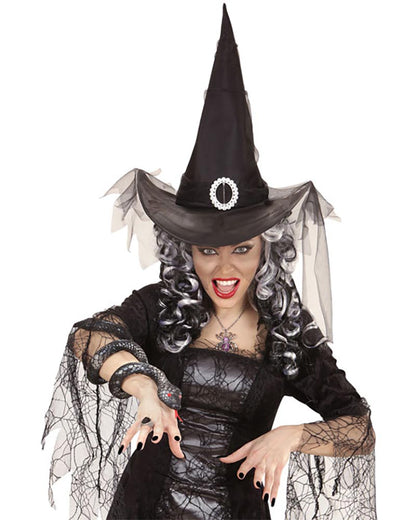 Black Witch Hat with Tulle
