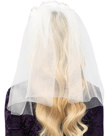 Bleeding Blossom Tiara with Veil For Halloween