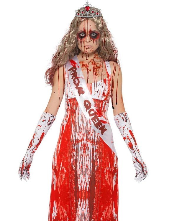 Bloody Prom Queen Sash Gloves and Tiara Set