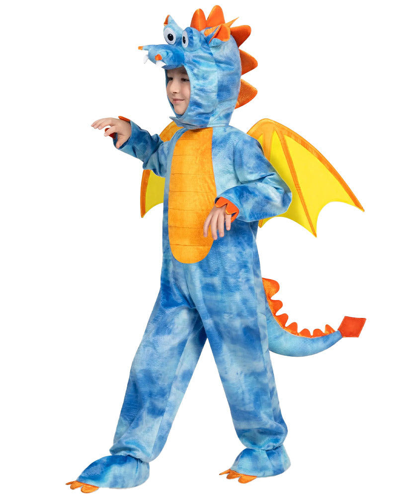 Blue and Orange Dragon Kids Costume
