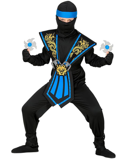 Blue Kombat Ninja with Weapons Boys Costume