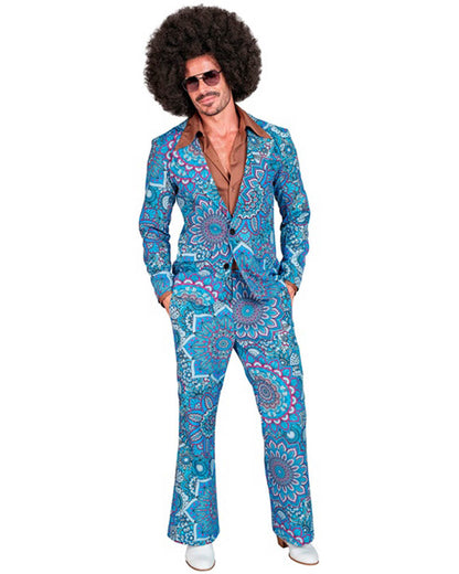 Blue Mandala 60s Fashion Mens Costume