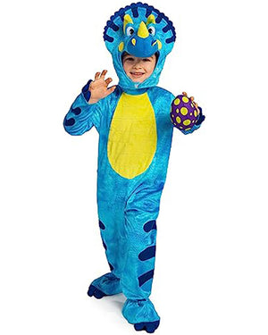 Blue Triceratops Kids Costume