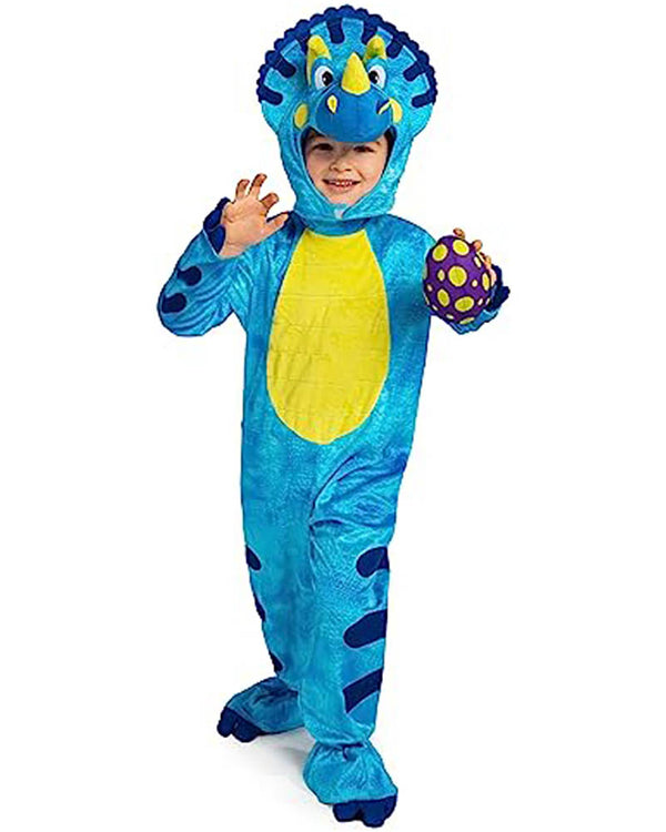 Blue Triceratops Kids Costume