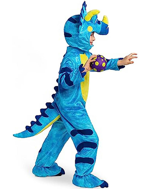 Blue Triceratops Kids Costume